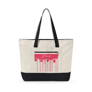 Custom Pink Paint Drip Canvas Tote Bag - Heavy Cotton - Dipaliz - Bags