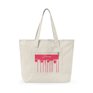 Custom Pink Paint Drip Canvas Tote Bag - Heavy Cotton - Dipaliz - Bags