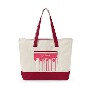 Custom Pink Paint Drip Canvas Tote Bag - Heavy Cotton - Dipaliz - Bags