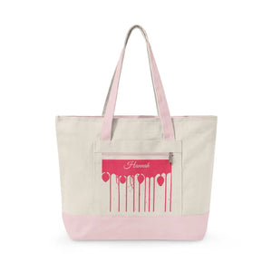 Custom Pink Paint Drip Canvas Tote Bag - Heavy Cotton - Dipaliz - Bags