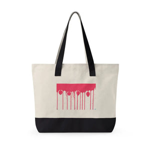 Custom Pink Paint Drip Canvas Tote Bag - Heavy Cotton - Dipaliz - Bags