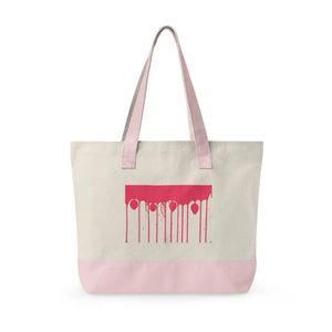 Custom Pink Paint Drip Canvas Tote Bag - Heavy Cotton - Dipaliz - Bags