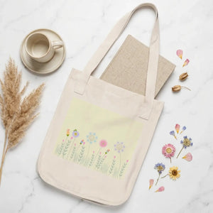 Dipaliz wildflowers canvas tote bag durable natural fabric - bags