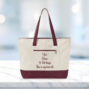Heavyweight Canvas Tote Bag - Zippered Pocket - Dipaliz - Bags