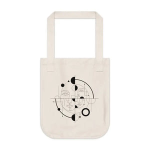 Bags - Canvas Tote - Minimal Geometric Moon Phase Design - Dipaliz one Size / Natural
