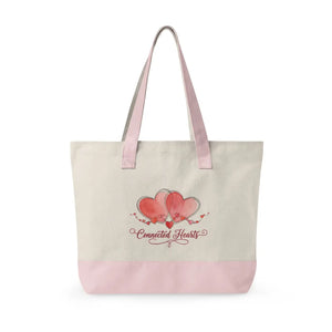 Personalized Connected Hearts Canvas Tote - Zippered - Dipaliz - Bags