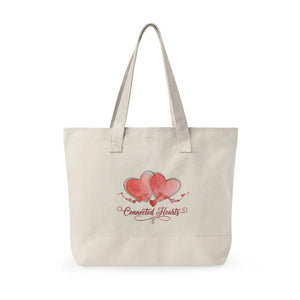 Personalized Connected Hearts Canvas Tote - Zippered - Dipaliz - Bags