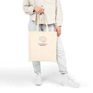 Canvas Tote - ?Wired Differently Wonderfully’ Brain Design | Autism Awareness Gift - Bags