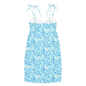 Capri Blue Floral Dress - Garden Party Ready - Dipaliz - Dresses