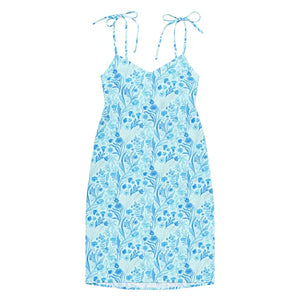 Capri Blue Floral Dress - Garden Party Ready - Dipaliz - Dresses