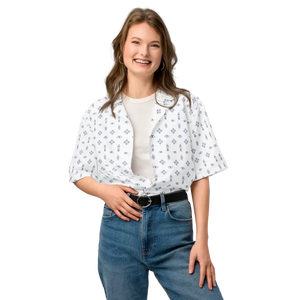 Capri Blue Foulard Unisex Button Shirt Cool Summer Style Dipaliz - 2xs - Shirts