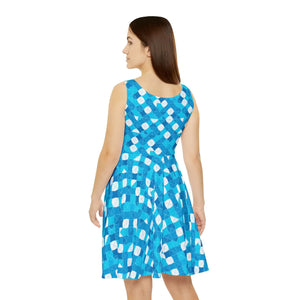 Capri Blue Hexagon Skater Dress – Casual Chic - Dipaliz - Dresses - Xs