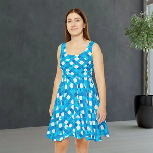 Capri Blue Hexagon Skater Dress – Casual Chic - Dipaliz - Dresses - Xs