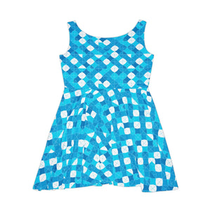 Capri Blue Hexagon Skater Dress – Casual Chic - Dipaliz - Dresses - Xs