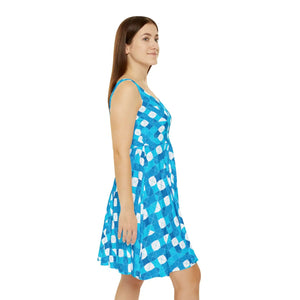 Capri Blue Hexagon Skater Dress – Casual Chic - Dipaliz - Dresses - Xs