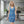 Capri Blue Ikat Bodycon Recycled Polyester Dress - Dipaliz - Dresses - s