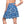Capri Blue Ikat Skater Skirt - Flowy a Line Casual - Dipaliz - Skirts - Xs