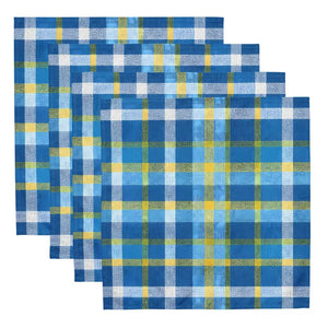 Cloth Napkin Set Capri Blue Madras Pattern Dipaliz - Napkins