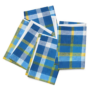 Cloth Napkin Set Capri Blue Madras Pattern Dipaliz - Napkins