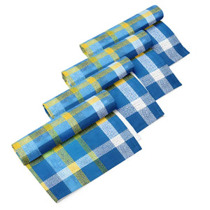 Cloth Napkin Set Capri Blue Madras Pattern Dipaliz - Napkins