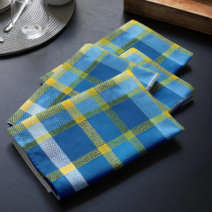 Capri Blue Madras Napkins – Cotton Set of 4 - Dipaliz - Cloth