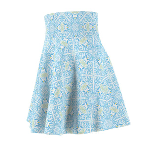 Capri Blue Medallion Skater Skirt - Flared Casual - Dipaliz - Skirts - Xs