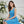 Blue Micro Geometric Skater Dress – Premium - Dipaliz - Dresses - Xs