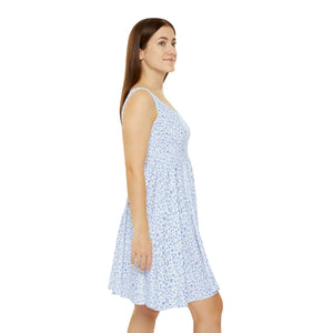 Capri Blue Nautical Pattern Skater Dress - Dipaliz - Dresses - s