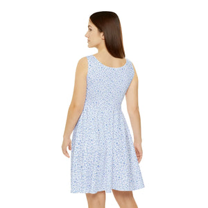 Capri Blue Nautical Pattern Skater Dress - Dipaliz - Dresses - s