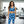 Capri Leggings, Blue Watercolor Brushstroke Print - s