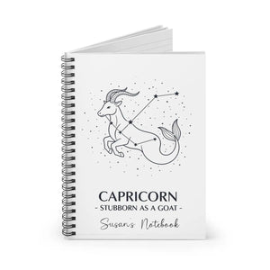 Capricorn Spiral Notebook - Personalized Zodiac Journal - Dipaliz - Notebooks & Notepads