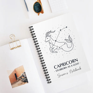 Capricorn Spiral Notebook - Personalized Zodiac Journal - Dipaliz - Notebooks & Notepads