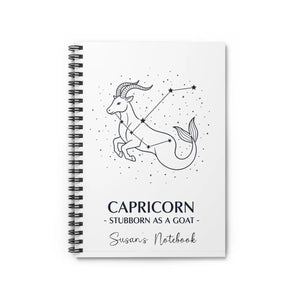 Capricorn Spiral Notebook - Personalized Zodiac Journal - Dipaliz - Notebooks & Notepads