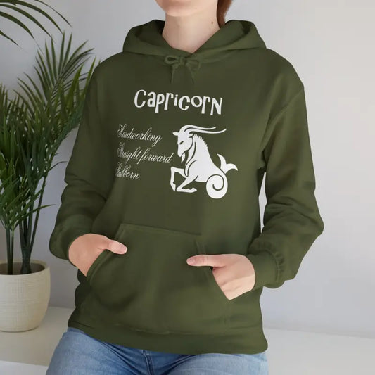 Capricorn Cozy Unisex Heavy Blend Hooded Sweatshirt - Military Green / s Hoodie