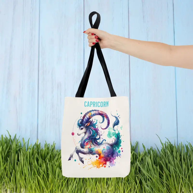 Capricorn Zodiac Tote Bag with Black Cotton Handles - 13’’ × / Bags