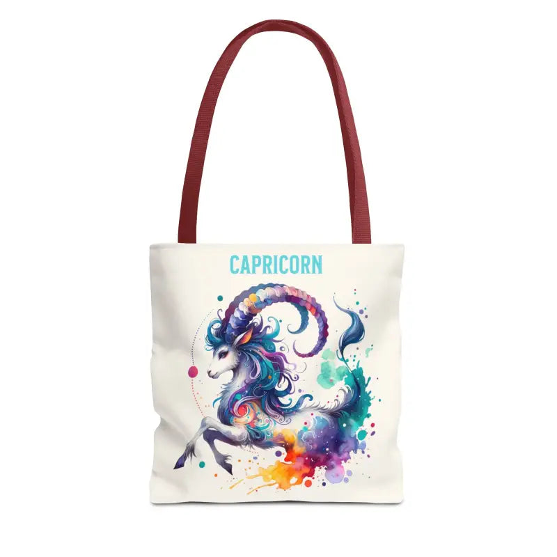 Capricorn Zodiac Tote Bag with Black Cotton Handles - Bags