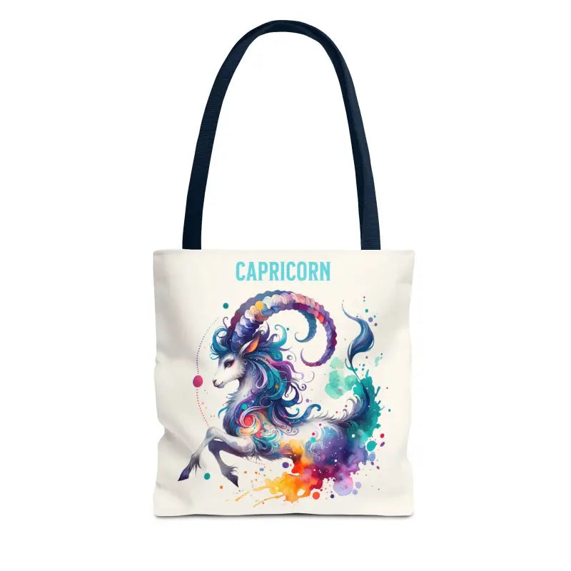 Capricorn Zodiac Tote Bag with Black Cotton Handles - Bags