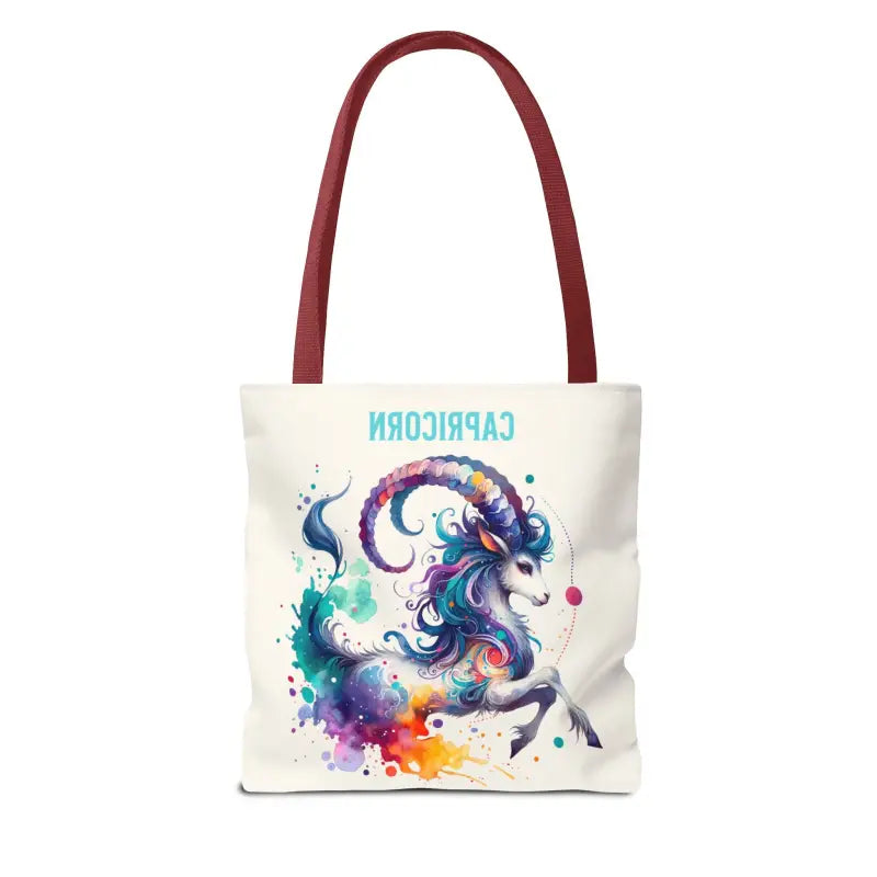 Capricorn Zodiac Tote Bag with Black Cotton Handles - Bags