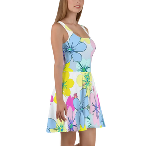 Floral Skater Dress with Flared Skirt for Bold Women’s Fashion - Dipaliz - Dresses