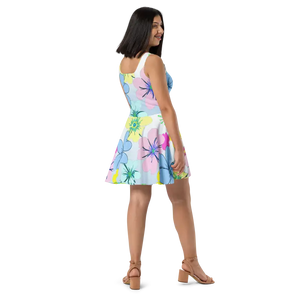 Floral Skater Dress with Flared Skirt for Bold Women’s Fashion - Dipaliz - Dresses