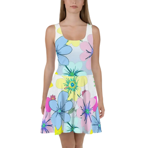 Floral Skater Dress with Flared Skirt for Bold Women’s Fashion - Dipaliz - Xs - Dresses