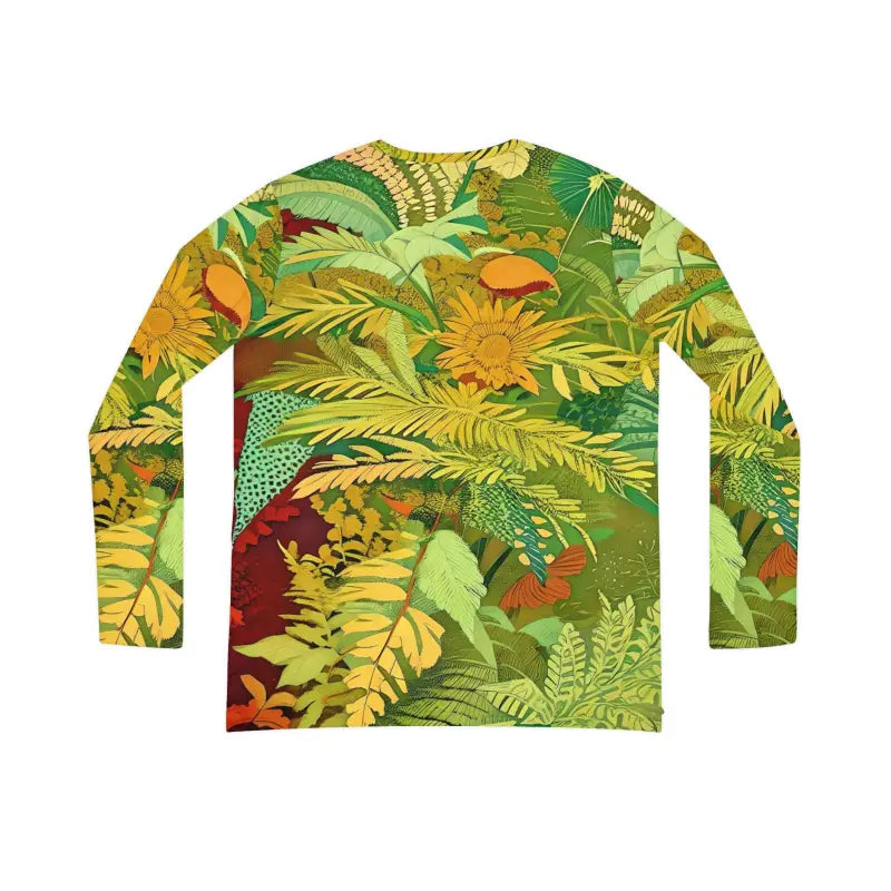 Limited Edition Leafy Chic Long Sleeve V-neck Tee - All Over Prints