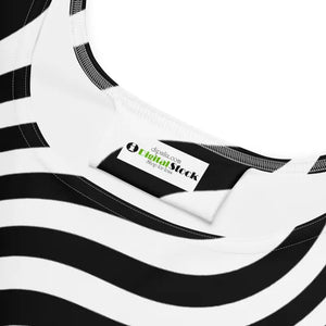 Skater Dress White Wavy Stripes Spotlight Ready Dipaliz - Dresses