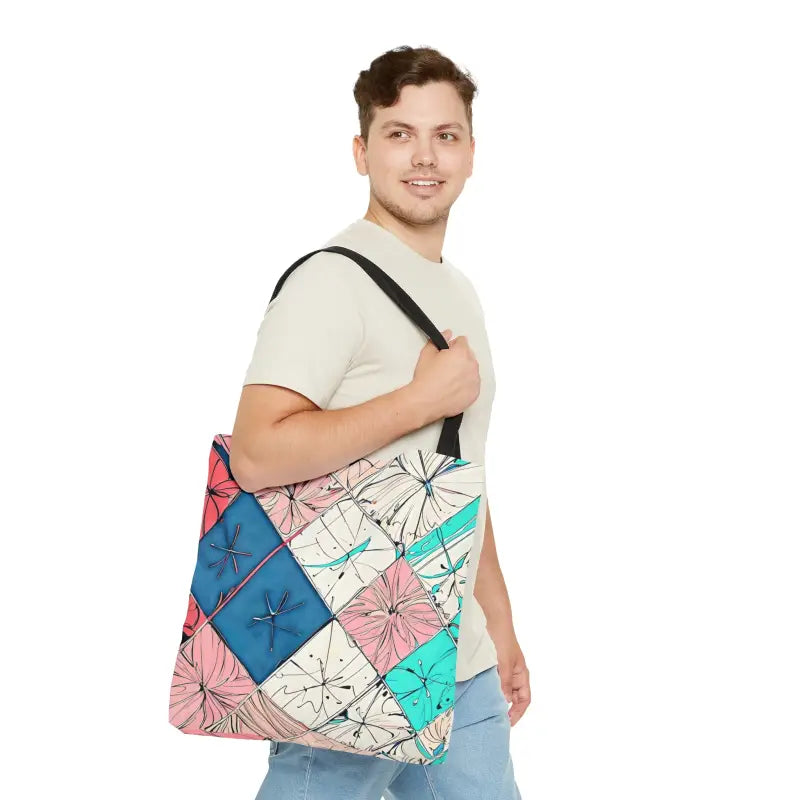 Turn Heads with Abstract Square Pattern Tote Bag - Bags