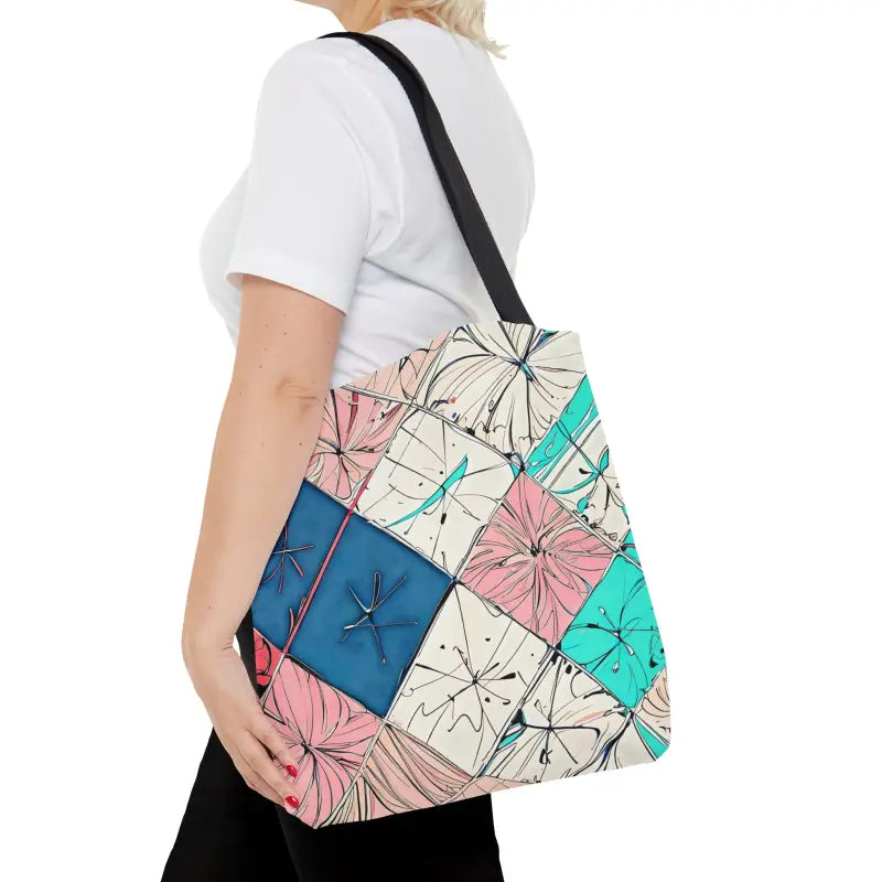 Turn Heads with Abstract Square Pattern Tote Bag - Medium Bags