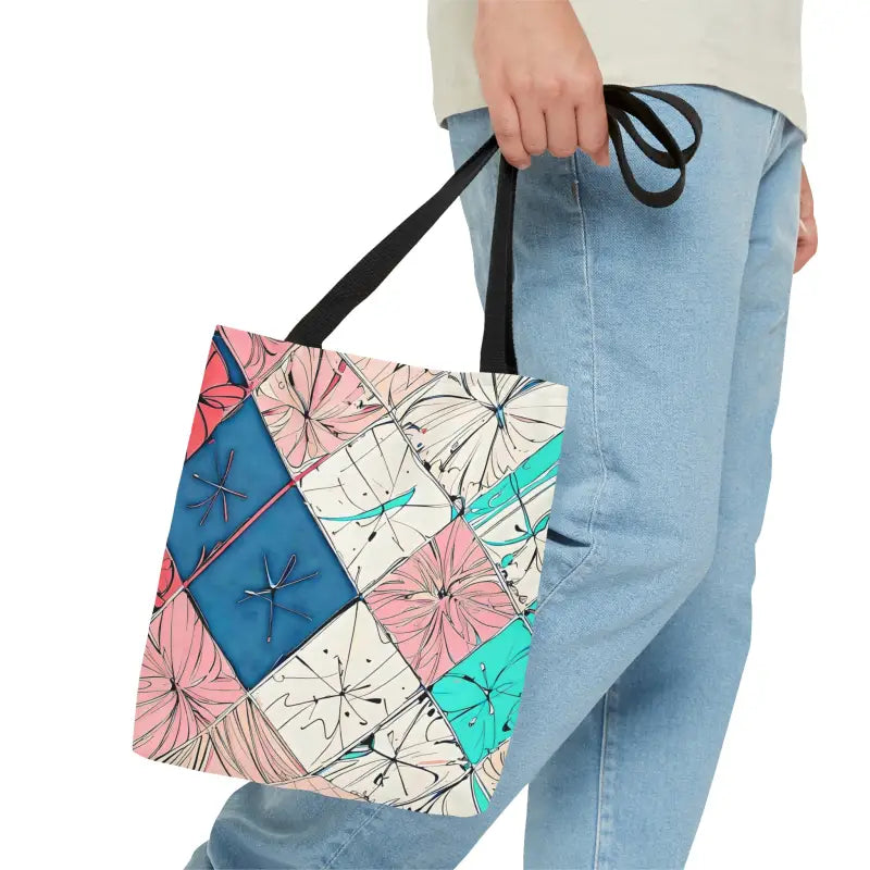 Turn Heads with Abstract Square Pattern Tote Bag - Small Bags