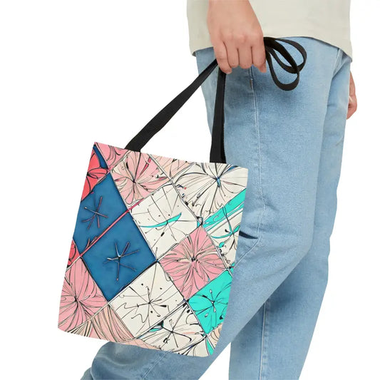 Turn Heads with Abstract Square Pattern Tote Bag - Small Bags