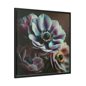 Anemone Flowers Matte Canvas Black Frame Wall Art by Dipaliz - Posters Prints & Visual Artwork