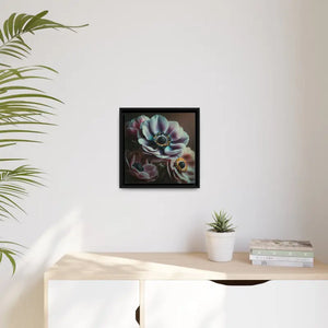 Anemone Flowers Matte Canvas Black Frame Wall Art by Dipaliz - Posters Prints & Visual Artwork