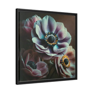 Anemone Flowers Matte Canvas Black Frame Wall Art by Dipaliz - Posters Prints & Visual Artwork